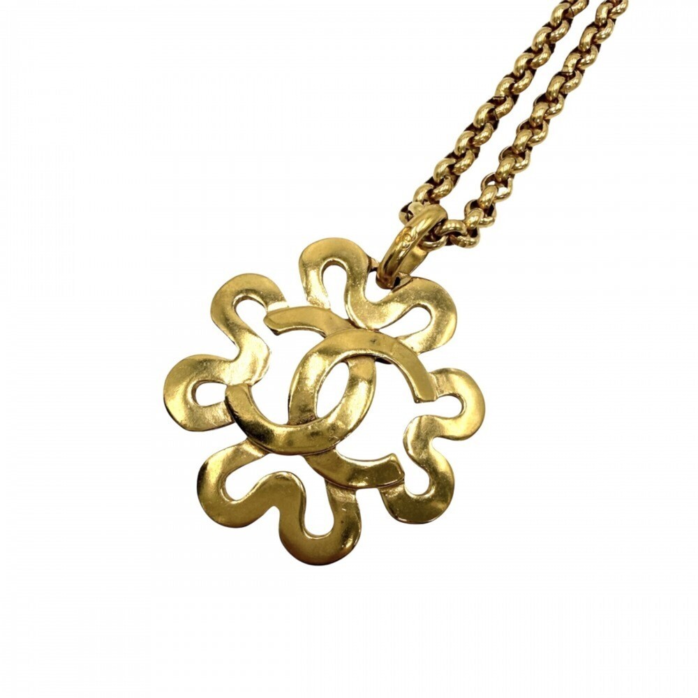 CHANEL Vintage Gold Logo Necklace